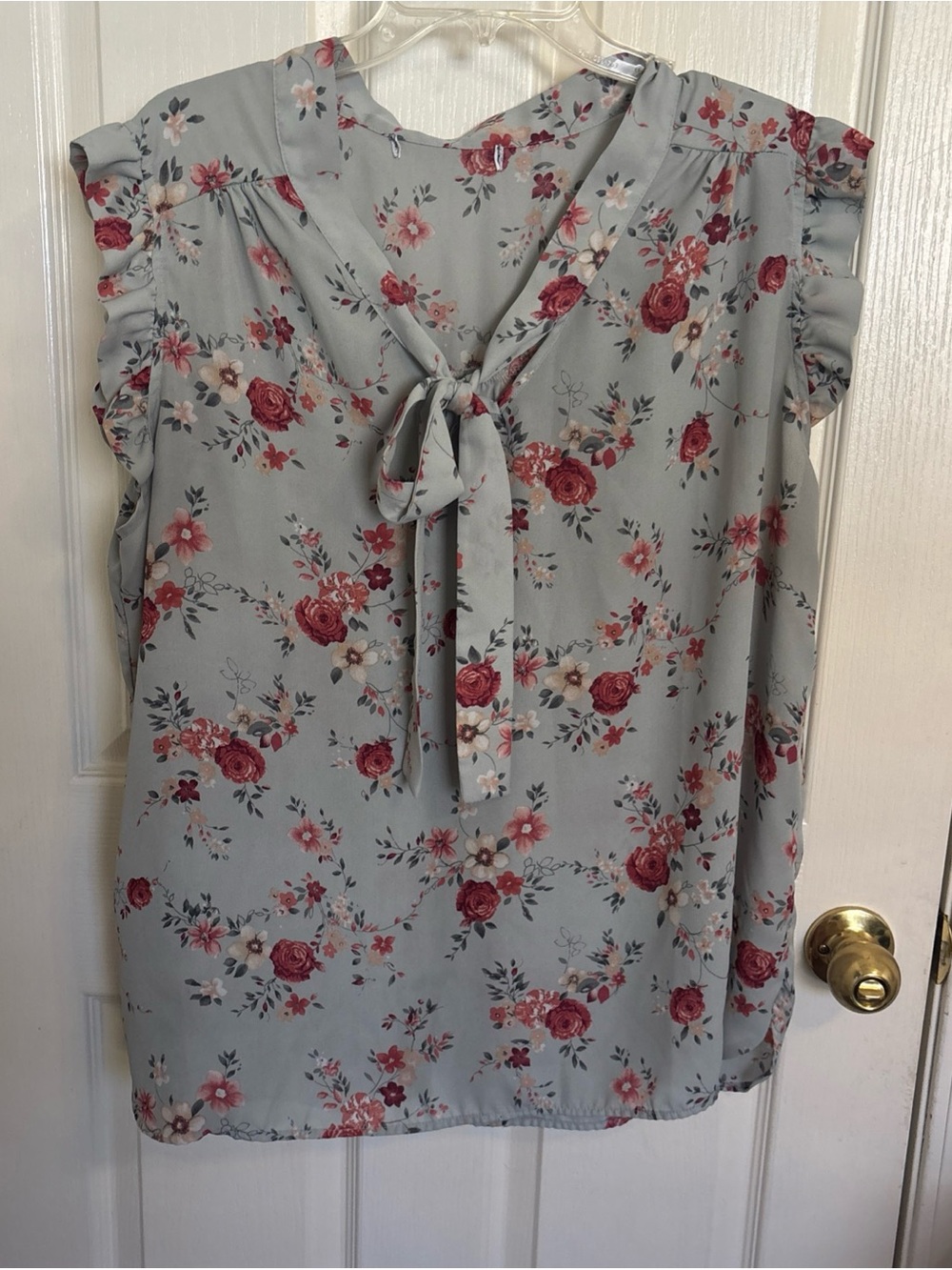 Sweet Rain-no tags Blouse Women’s Size 3X Floral Ruffle Cap Sleeve Boho Cottage